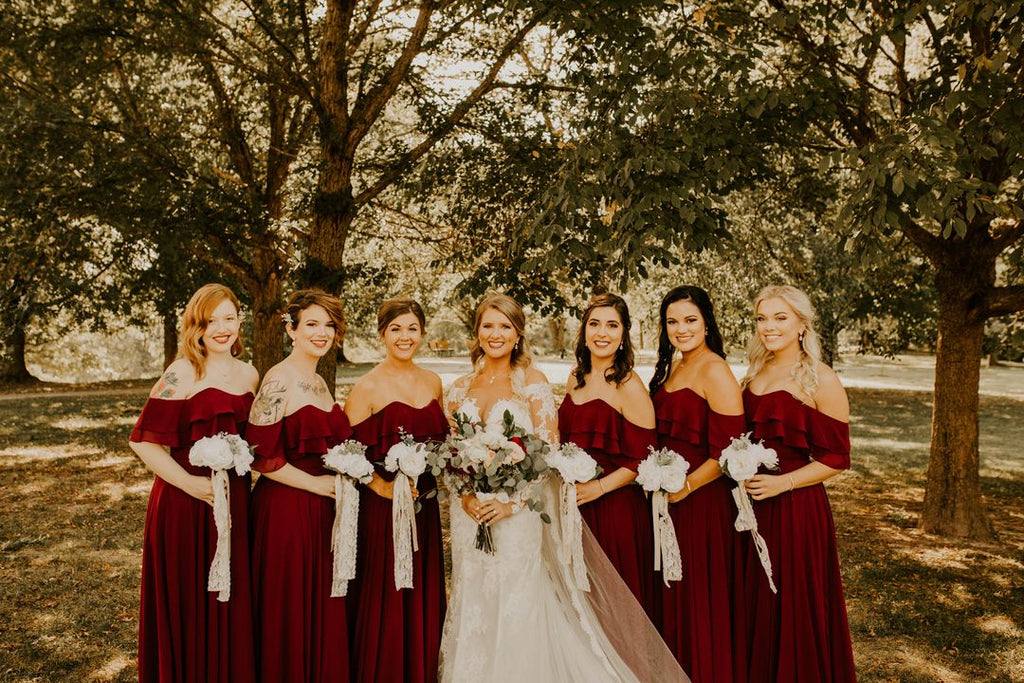 Wine Bridesmaid Dresses We’re Currently Loving