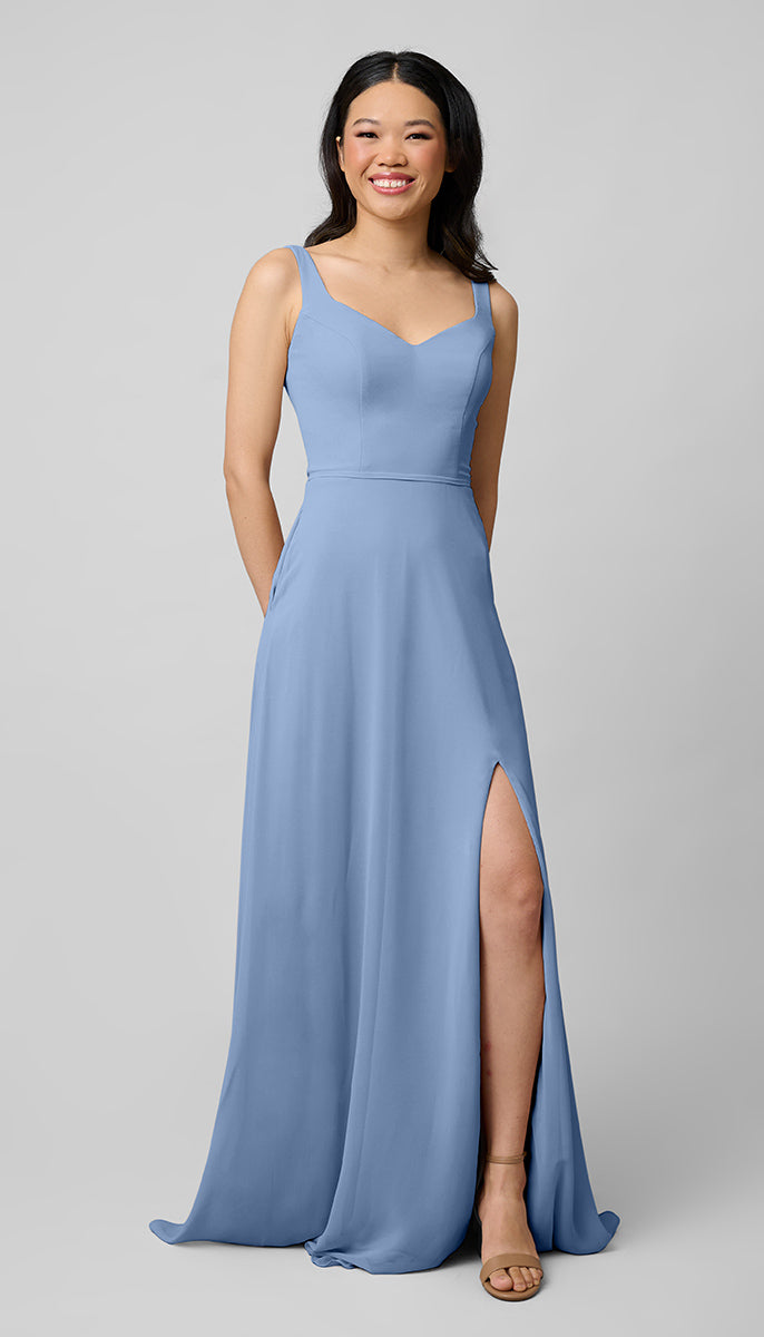 Kennedy Blue Zoey Chiffon Platinum Bridesmaid Dress