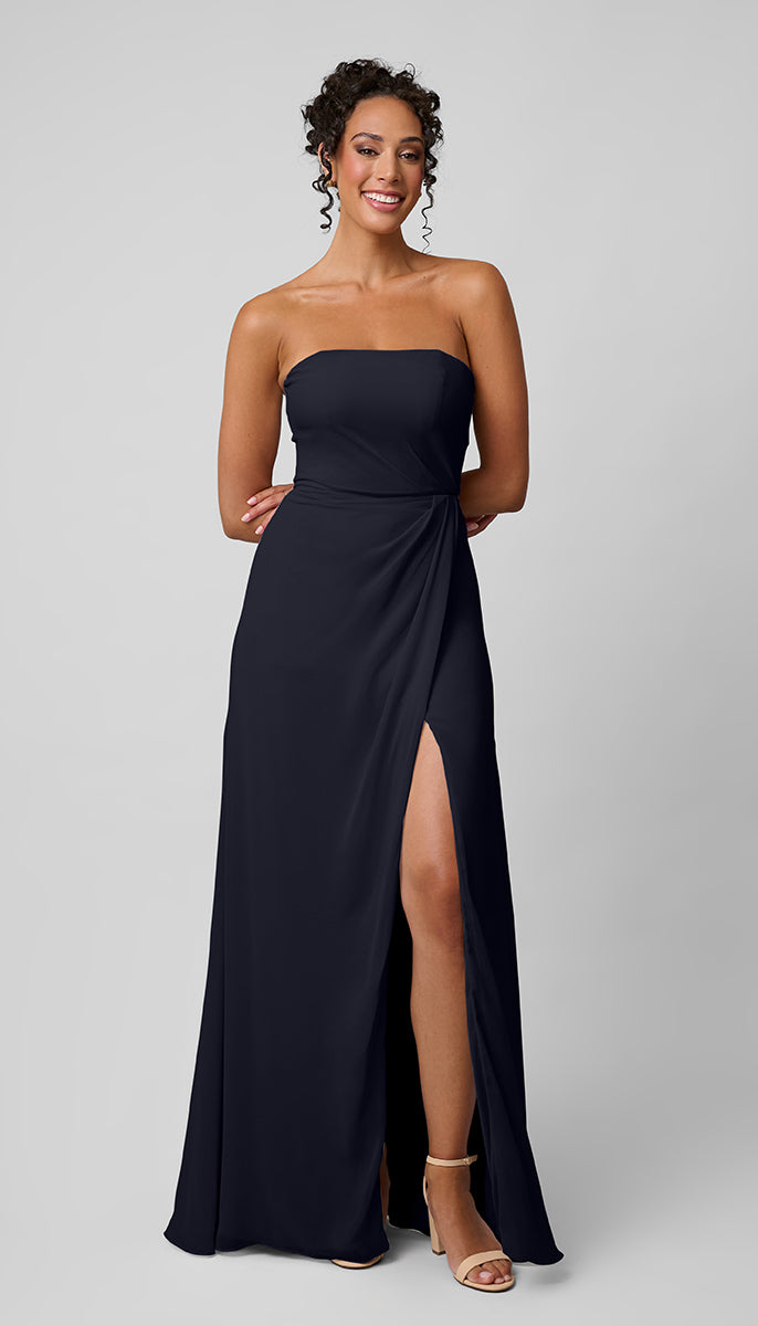navy blue strapless bridesmaid dress The fabric reflects light cat_dresses_under_��20 Color:Moss Green Black Lace Dress Long
