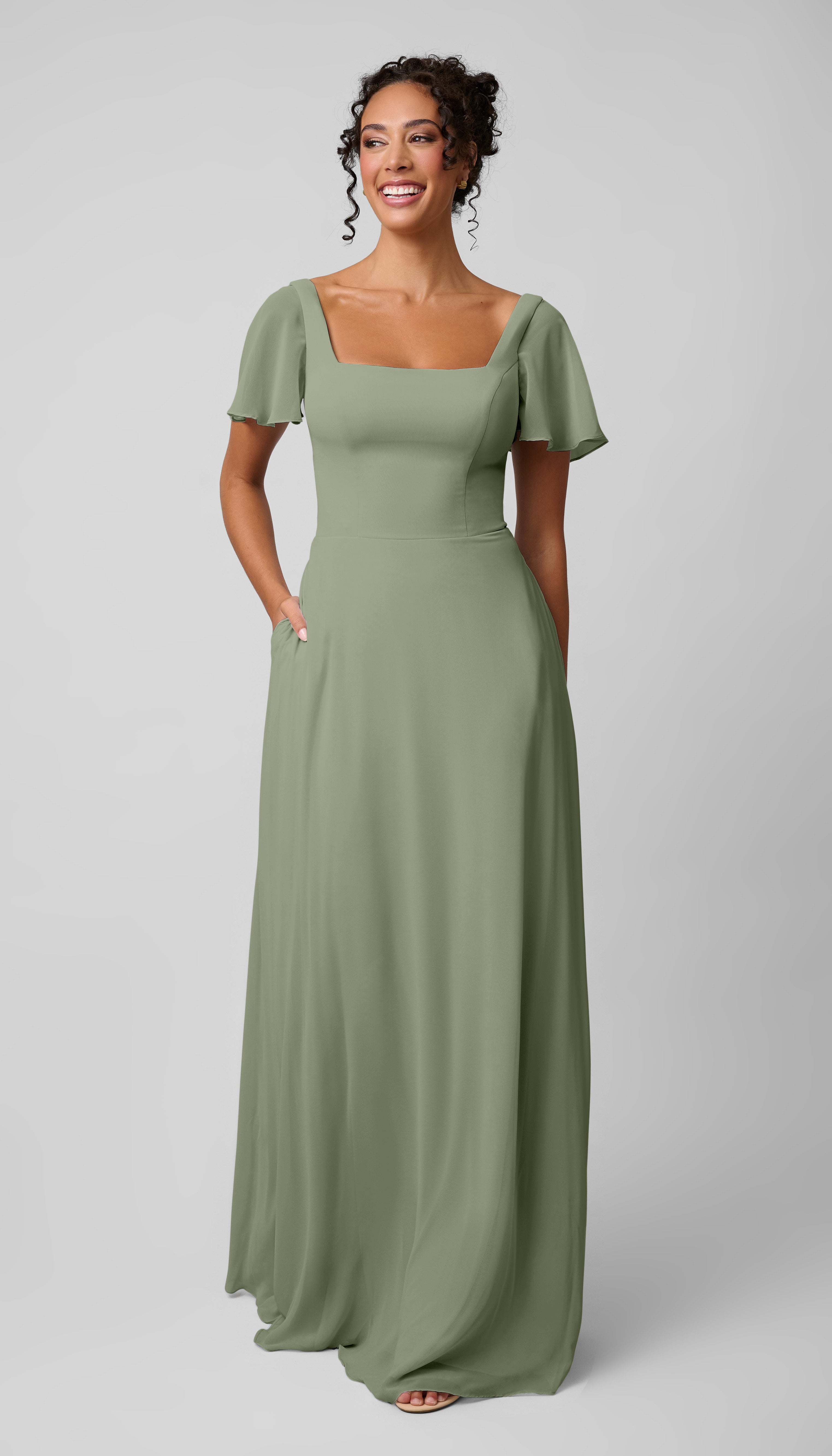 blue dress for baby girl Size 12 Kanali K 1838 Eucalyptus Bridesmaid Dress – Bridal Sense main image 1