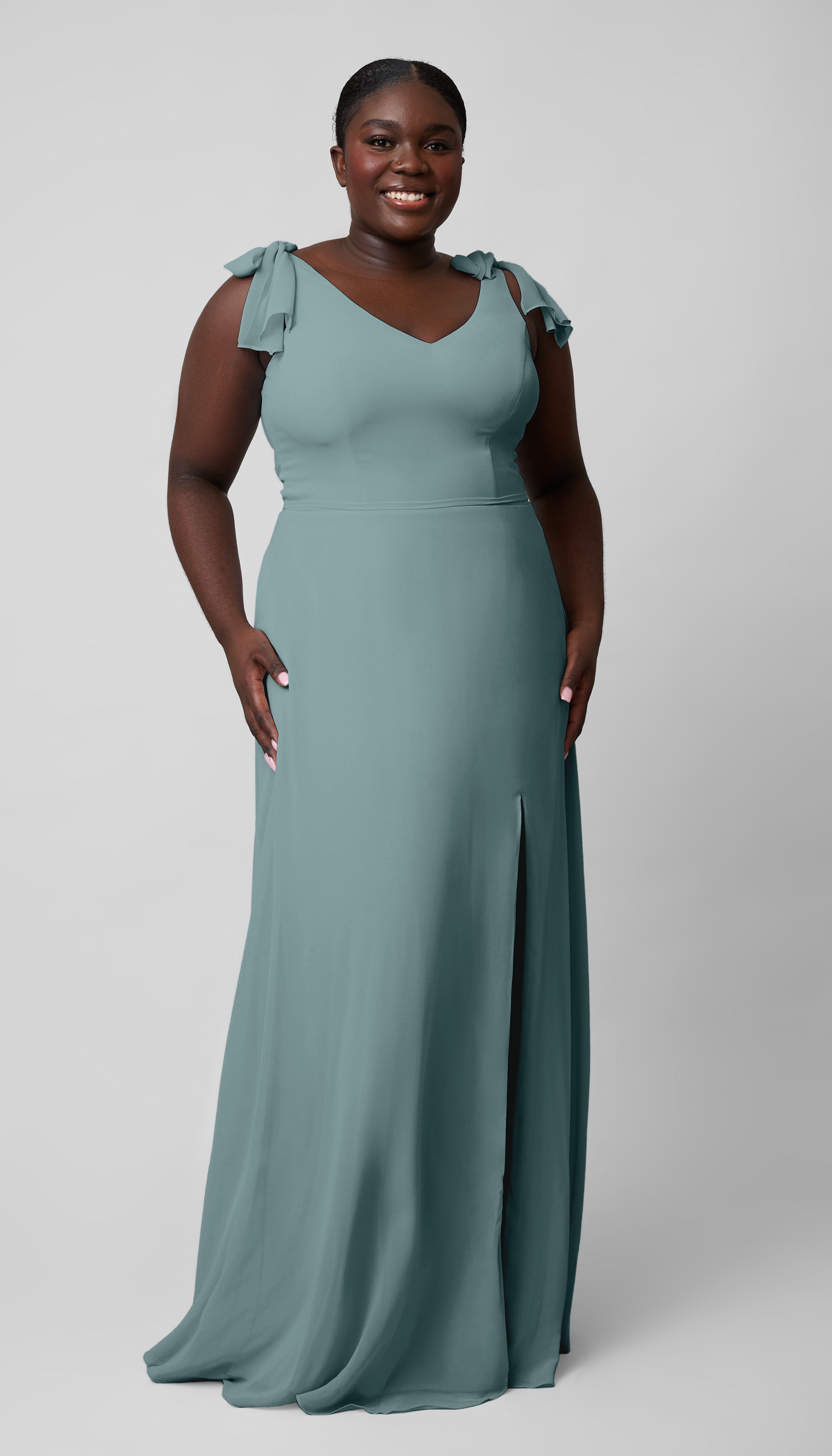 blue dress for baby girl Kennedy Blue Leah Platinum Bridesmaid Dress