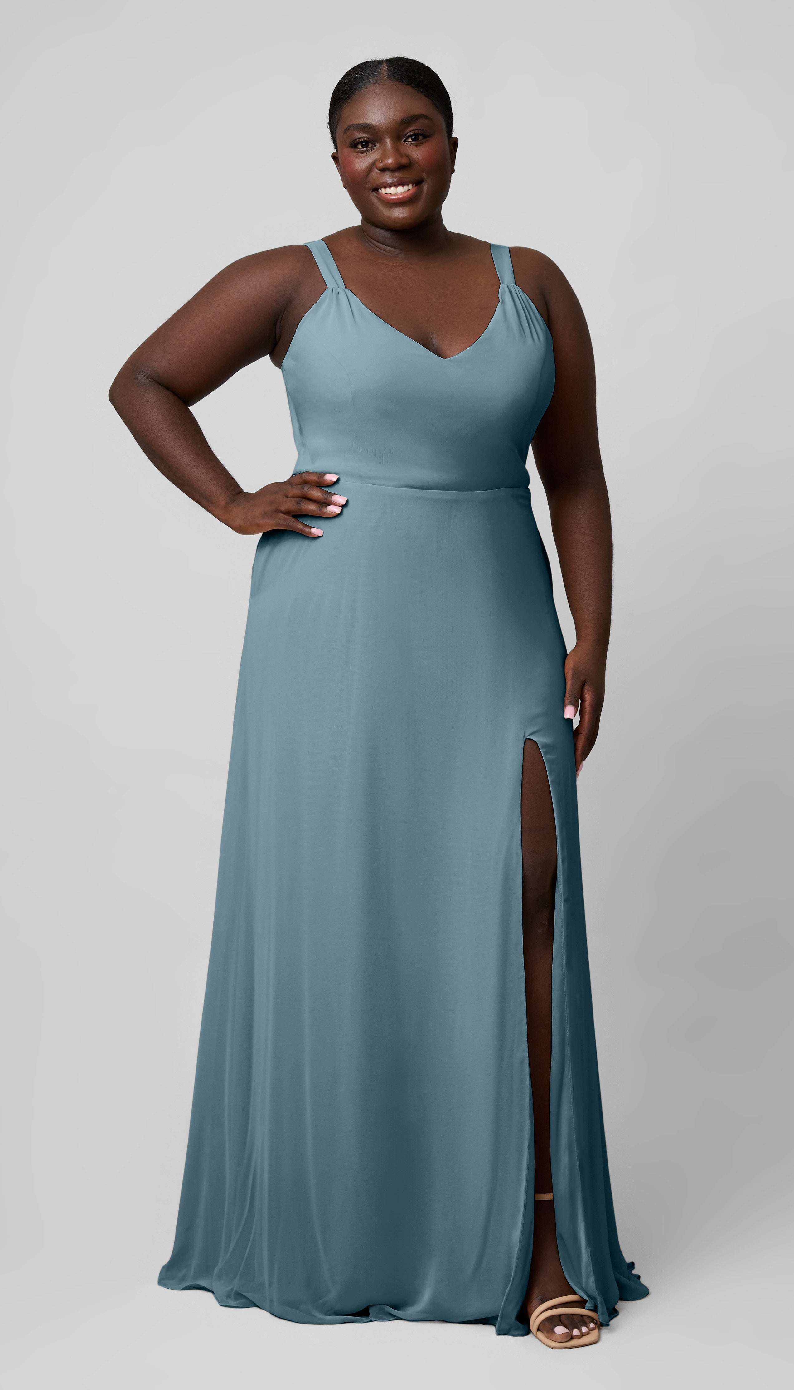 dusty blue bridesmaid dresses plus size Slate DM:15 Modest Bateau Neck Half day comfort without compromising blush_wedding_tutu