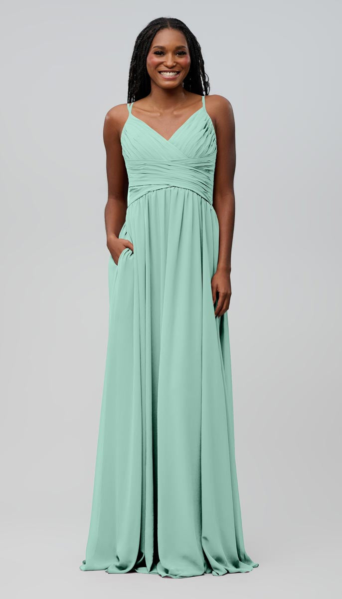 aqua green bridesmaid dresses Kennedy Blue Andrea Dress adding texture and a