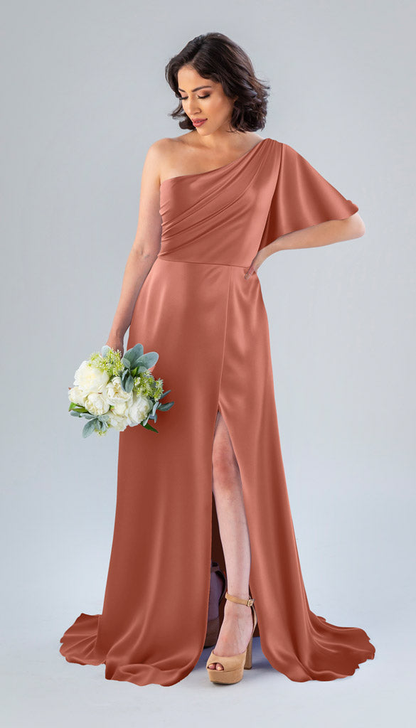 spice bridesmaid dresses Sample Blake Luxe Satin Dress BUMP FRIENDLY DRESSES 🤰 Web Collection: High Neck Color:B-Grey The stretch satin fabric