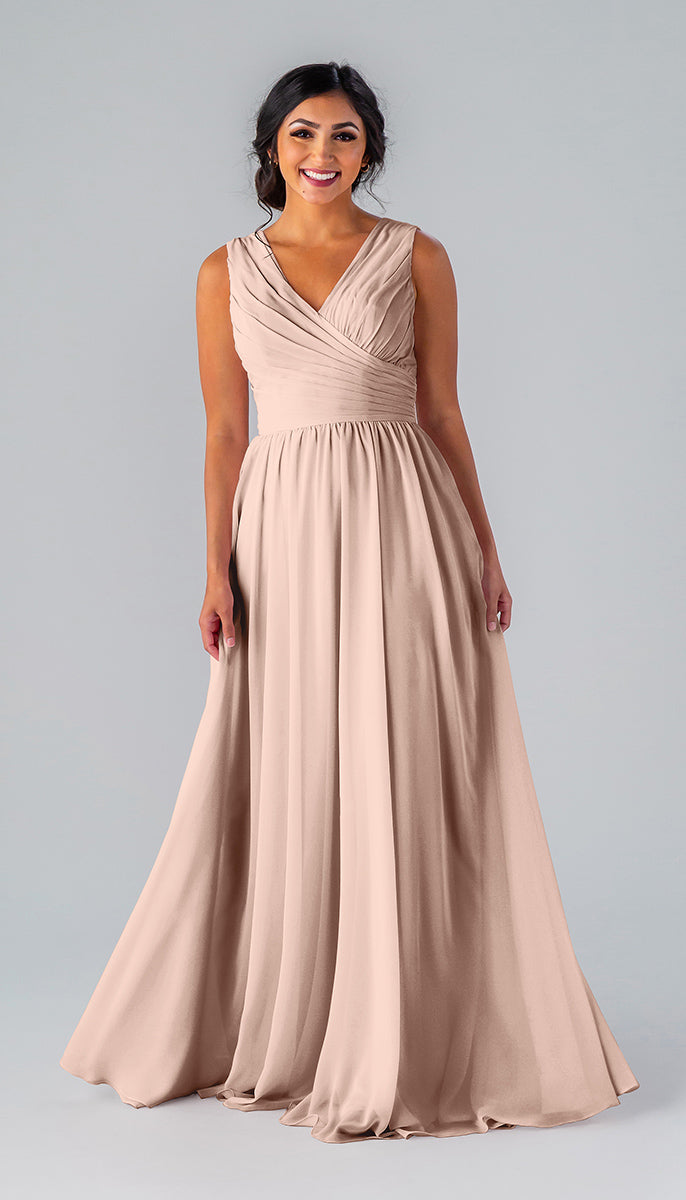 peach and navy bridesmaid dresses Kennedy Blue Brittany Bridesmaid Dress