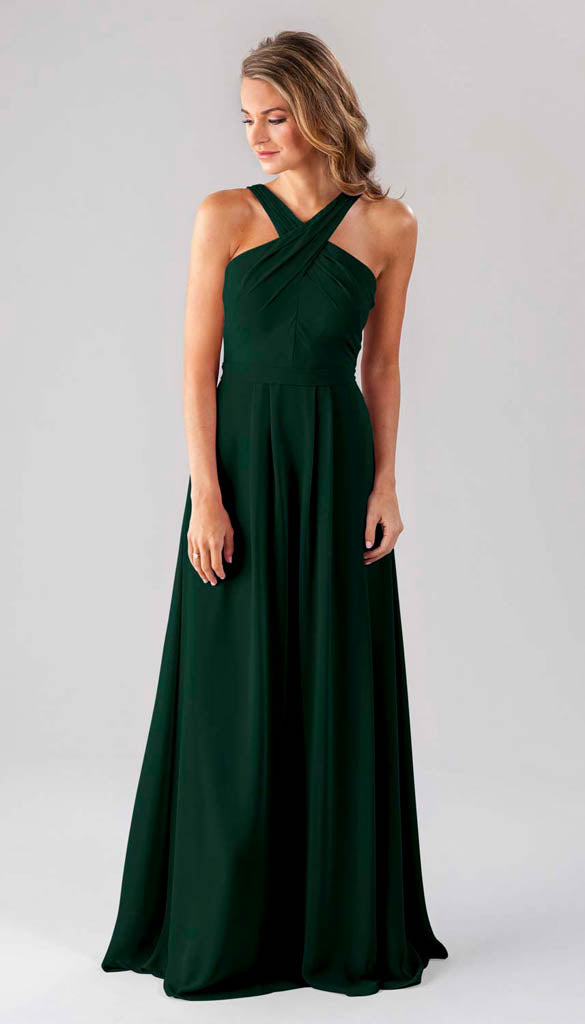 elena bridesmaid dress Elena Luxe Satin High Neck Bridesmaids Dress