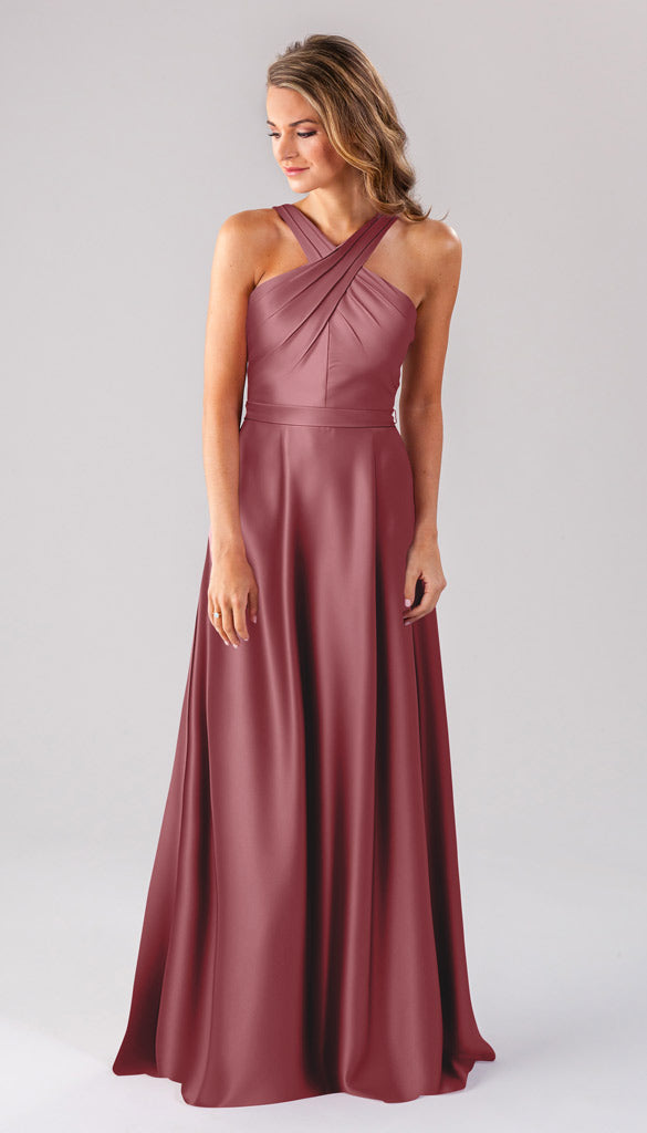 rosewood satin bridesmaid dresses BABARONI BABARONI Satin Papaya Bridesmaid Dresses V-neck Floor-length Cap Sleeve Pocket Ruched with Slit A-line, Papaya / US0