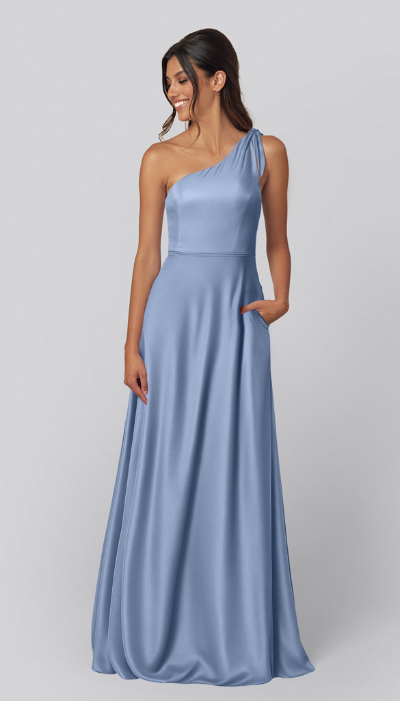 cornflower blue satin dress Our Coco Cornflower Blue Bridesmaid Dress