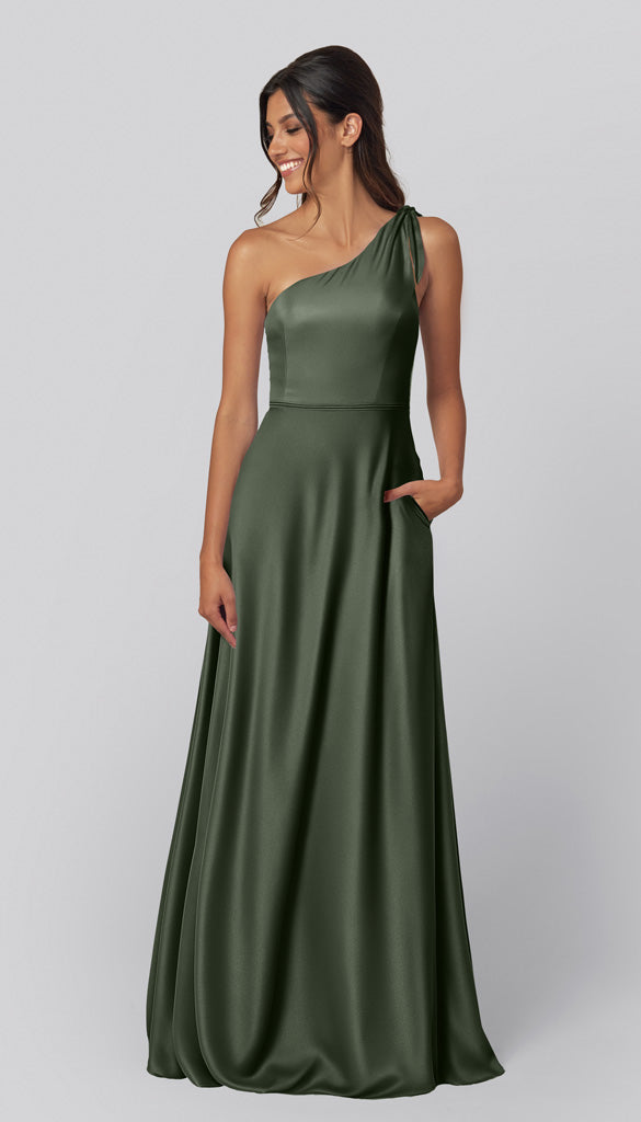 deep olive bridesmaid dresses Eloise Luxe Satin One Shoulder Dress Sizes:24m inch cuff on the Mens Rigid Square Toe Spring30