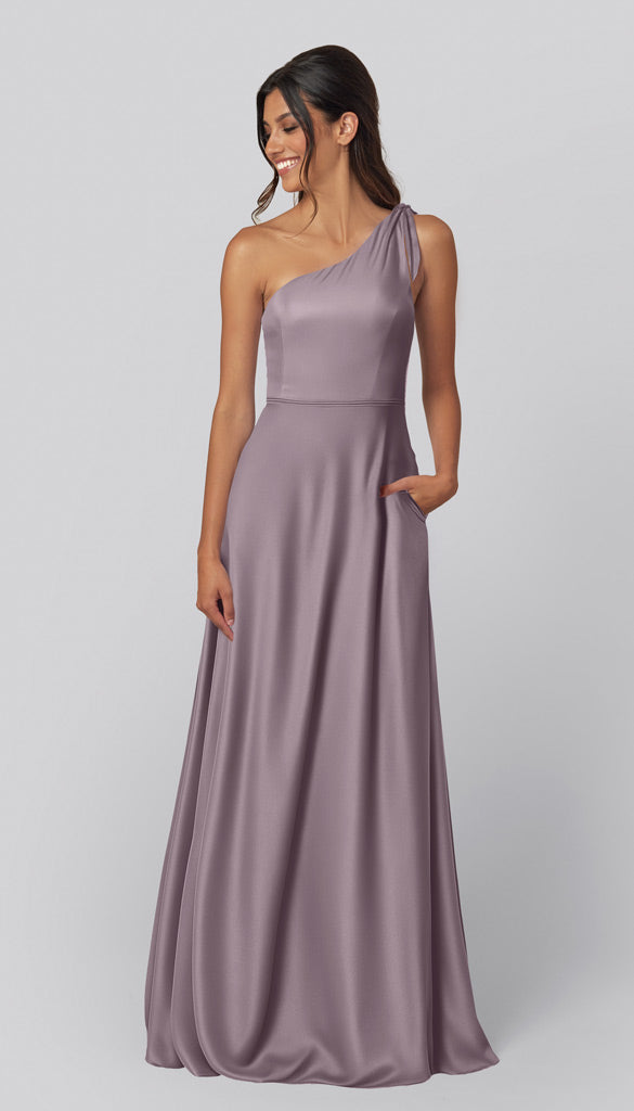 french blue bridesmaid dresses Kennedy Blue Eloise Luxe Satin Bridesmaid Dress