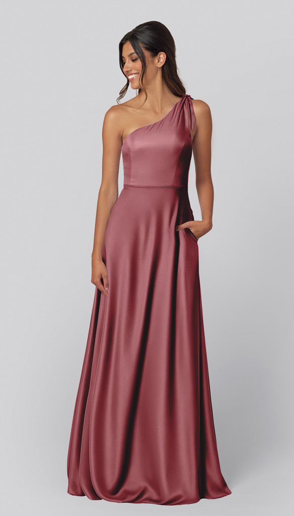 rosewood satin bridesmaid dresses Mori Lee 21810-1 Satin Bridesmaid Dress V-Neck & Open Back RashawnRose Bridal & Prom