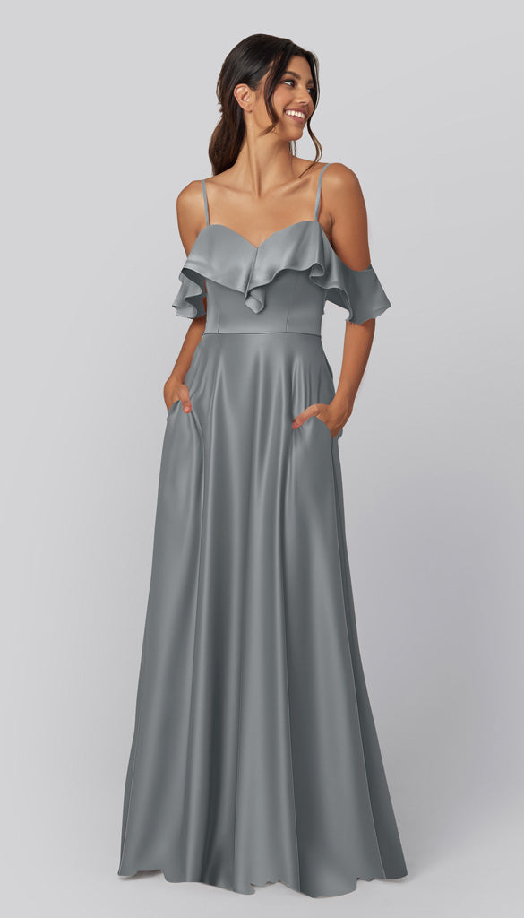 Kennedy Blue Emily Luxe Satin Bridesmaid Dress
