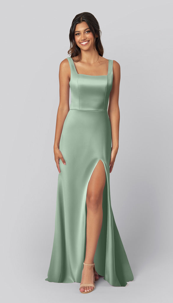 dark brown dress Elegant Slit Ribbon Maxi Dress
