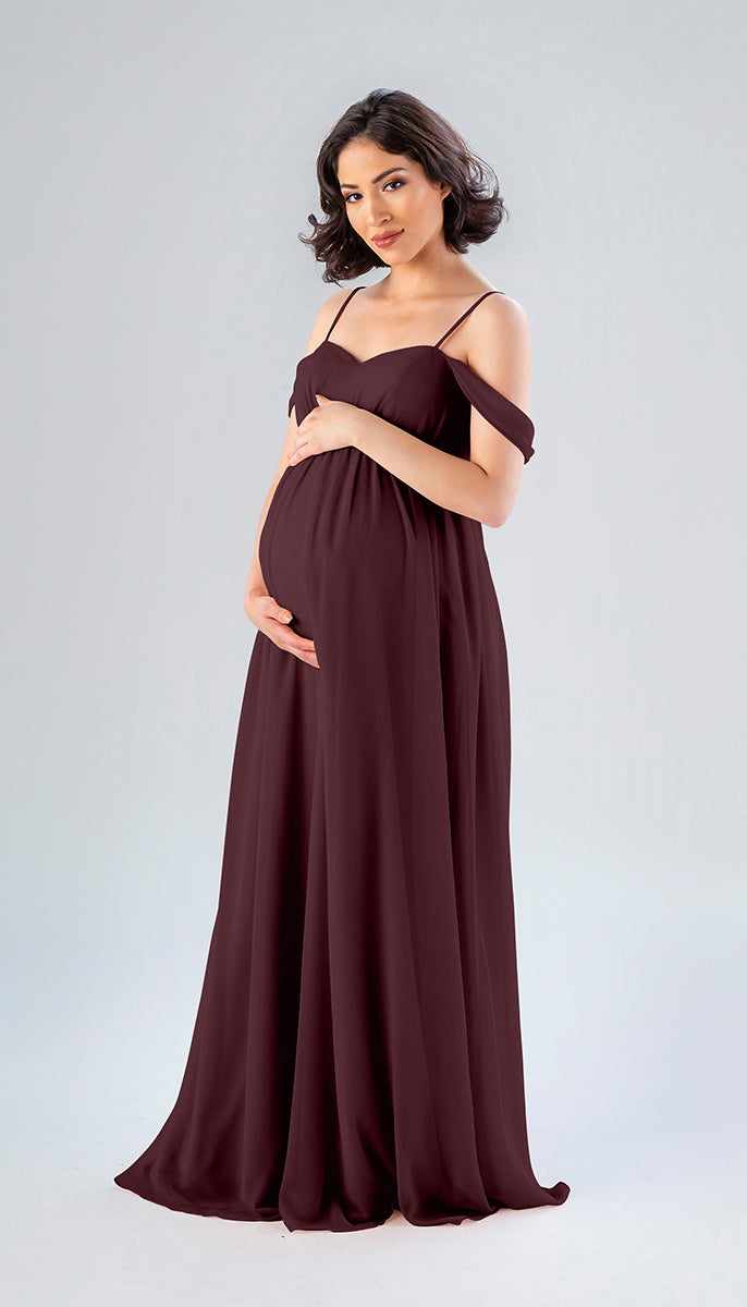 knee length dresses for ladies Ingrid + Isabel Maternity Seamless Striped Midi Sweater Dress Fig Size L main image 0