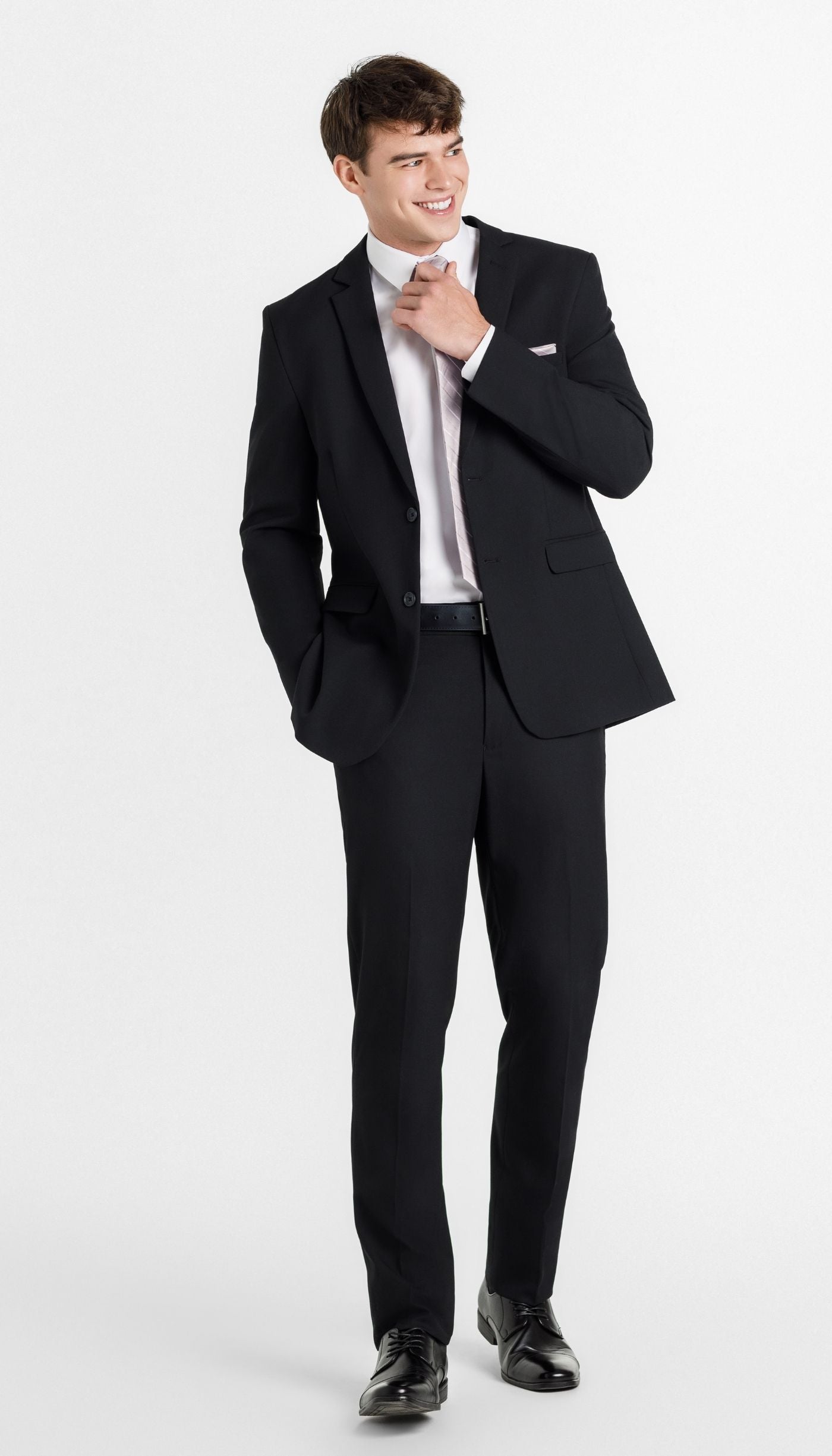 Trim Fit 2 Piece Suit Black β Wedding Shoppe