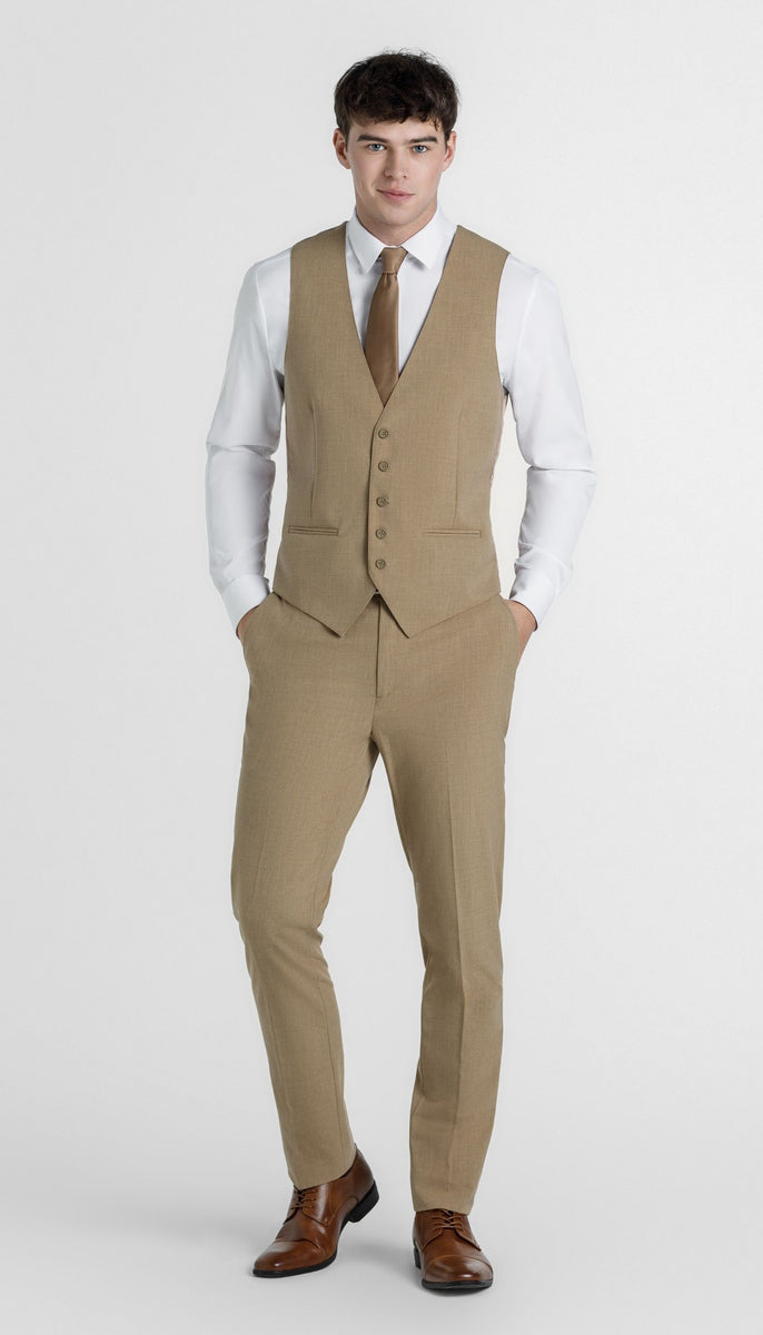 Trim Fit 2 Piece Suit Camel – Wedding Shoppe