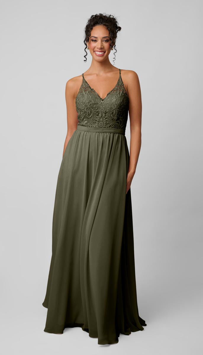 sachin and babi light blue dress Devin Chiffon Dress With Slit in Cabernet main image 0
