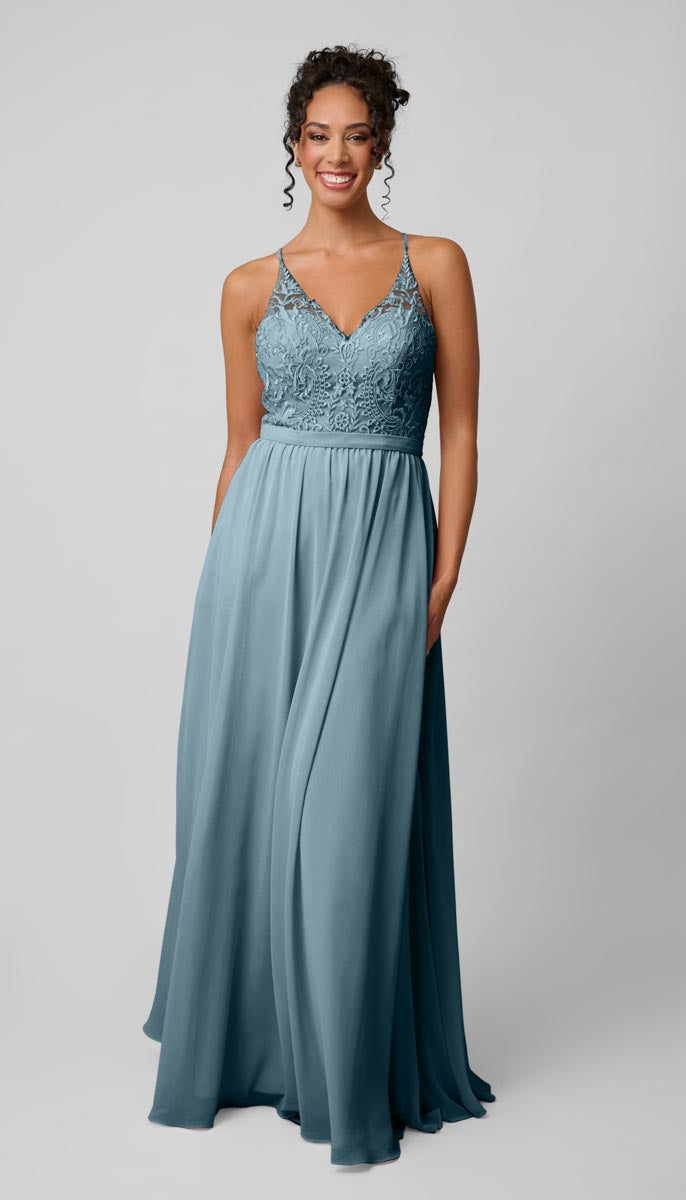 sachin and babi light blue dress Silver Bridesmaid Dresses main image 1