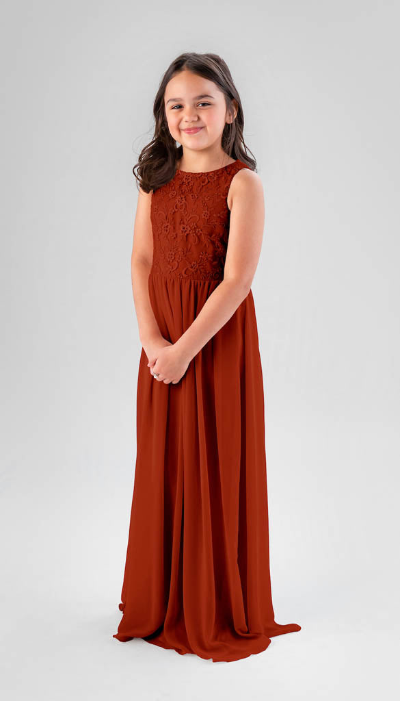 copper junior bridesmaid dresses Terracotta Copper Ruched Junior Bridesmaid Dresses