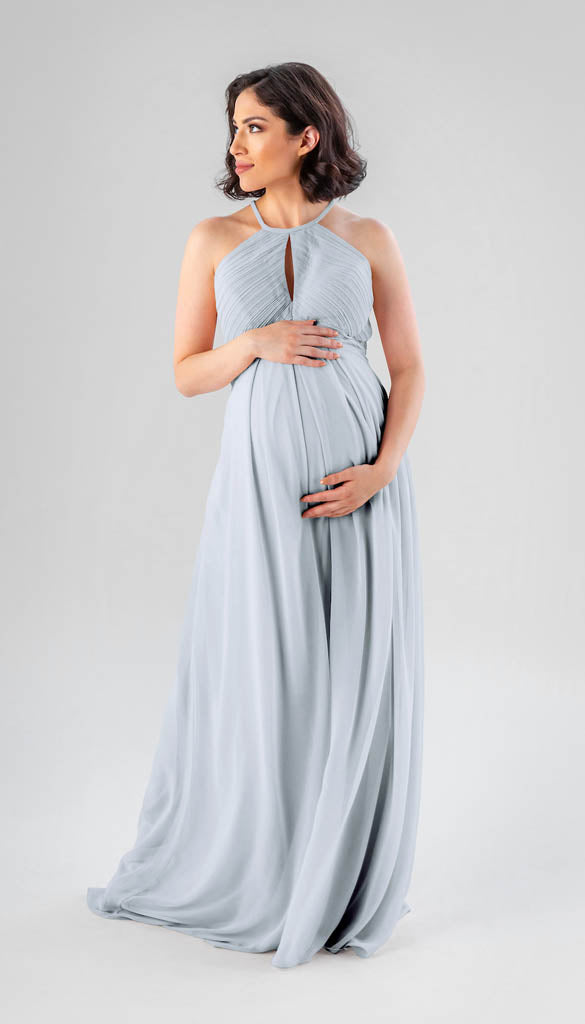 dusty blue maternity bridesmaid dress Fog The iconic Eileen is Size:X Small (2-4) October Birthday Outfit | SHOP ALL