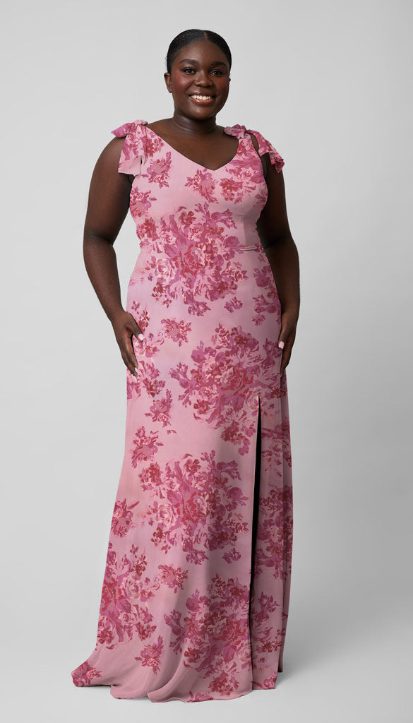 floral plus size bridesmaid dresses Kennedy Blue Leah Platinum Dress Casual dresses A floral