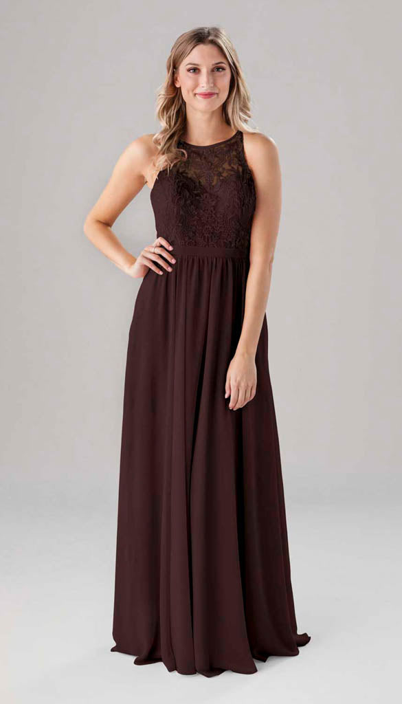mahogany bridesmaid dress Flowy Satin V-neckline A-line Burgundy Bridesmaids or Evening Gown BD1   Sparkly Gowns