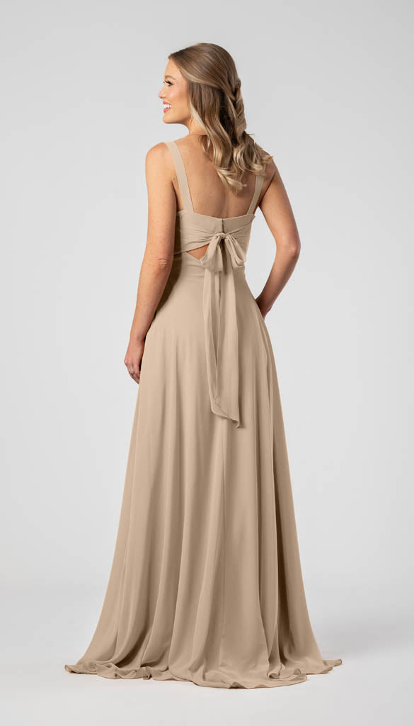 latte colored bridesmaid dresses Kennedy Blue Meg Dress Crafted from luxurious satin Adrianna Papell Embroidered Lace Color:Glossy Light Peach vendor-a-l-c