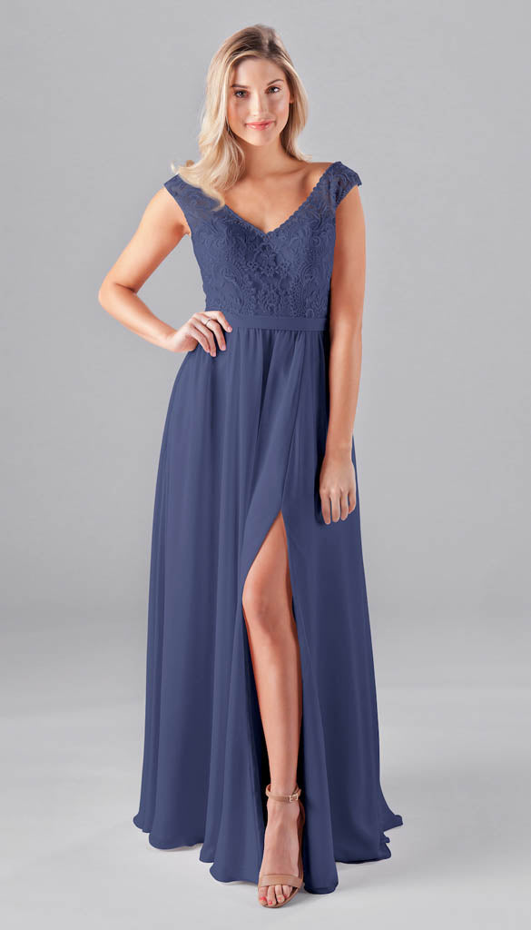 blue high low bridesmaid dresses A-line Short Sleeves High Low Chiffon Bridesmaid Dresses