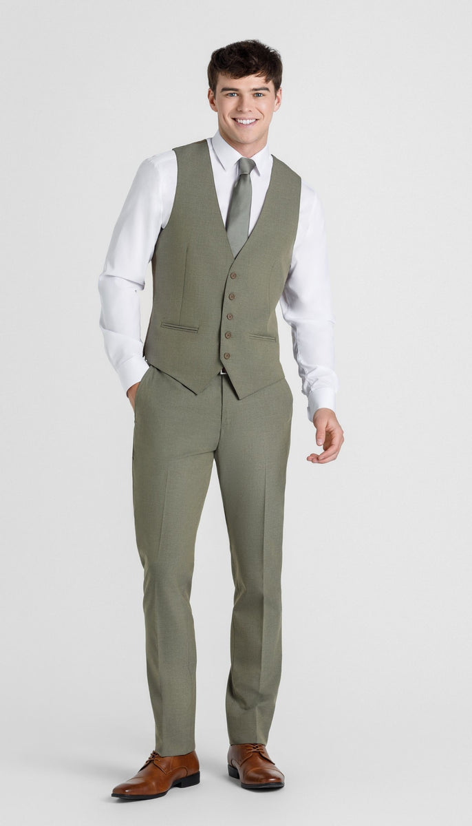 Trim Fit 3 Piece Suit Sage