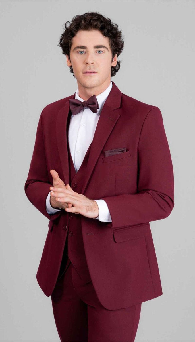 Slim Fit 2 Piece Suit Color Burgundy main image 0