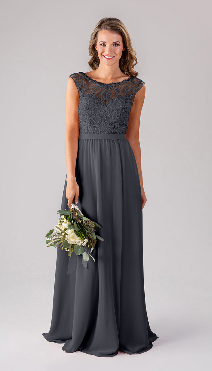 grey beaded bridesmaid dresses Beaded Spaghetti Straps Charcoal Grey Bridesmaid Dress