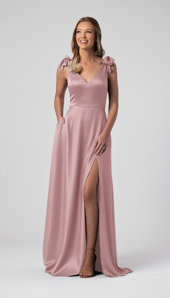 Leah Bow Sleeves Bridesmaid Dress
