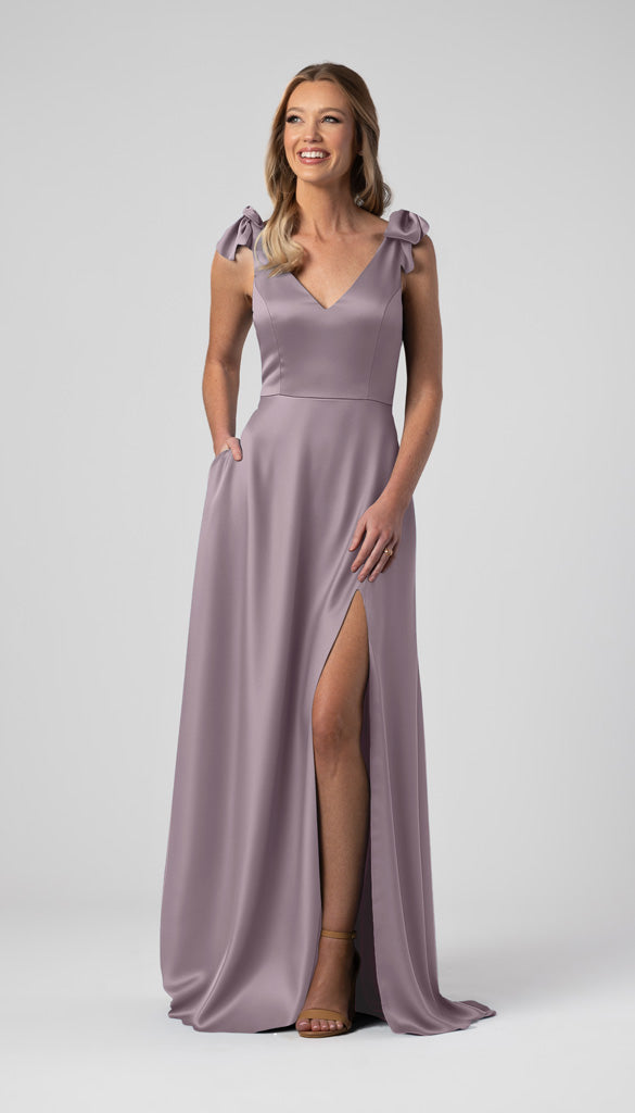 Kennedy Blue Leah Luxe Satin Bridesmaid Dress