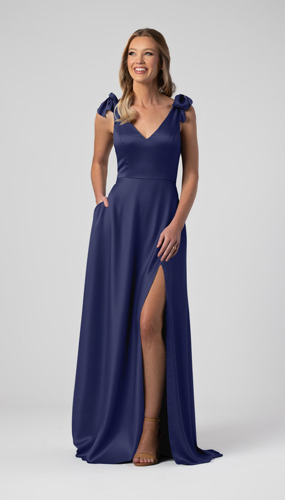Kennedy Blue Leah Luxe Satin Bridesmaid Dress