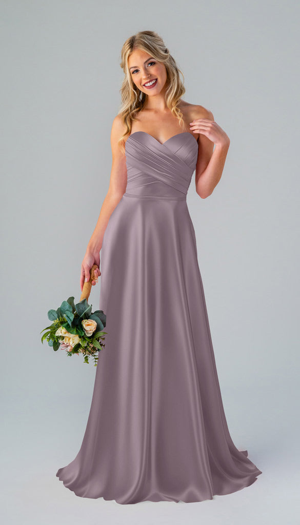 lilac satin bridesmaid dresses Sheath Pleated Side Slit Long Dress QB3054 US16 / Custom Color Sheath Satin Pleated Side Slit Long Lilac Bridesmaid Dress QB3054 Product ID QB3054 Silhouette Sheath/Column Neckline Spaghetti Straps Hemline/Train Floor Length Sleeve Length Sleeveless Fabric Elastic Satin Back Details Zipper Embellishment Split Chicsew Mix and Match Lilac