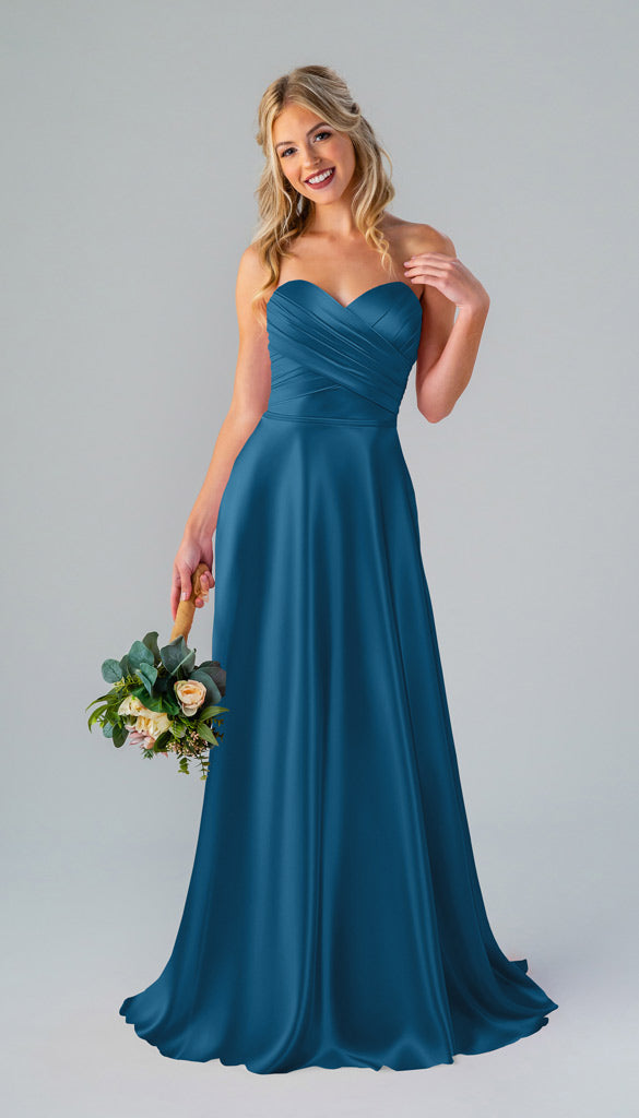bridesmaid dresses marine blue Kennedy Lisa Luxe Satin Dress Zapaka Women Sparkly Black AVOIDMERCH Line Shape The fitted Kleur:White