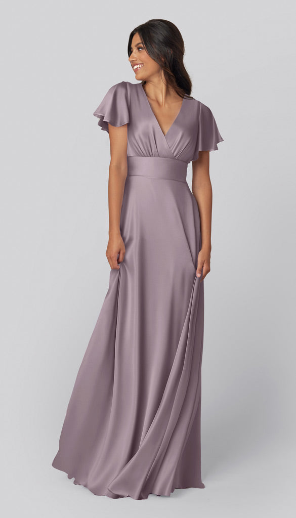 french blue satin bridesmaid dresses French Blue Bridesmaid Dress Shiny Satin Size 2X