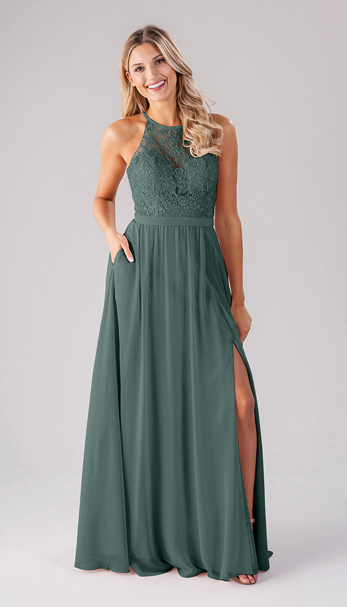 melanie green dress Embroidered Lace Bridesmaid black midi cocktail dress