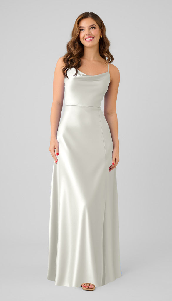 ivory silk bridesmaid dresses Miller adjustable fit luxe satin dress maxi_dress