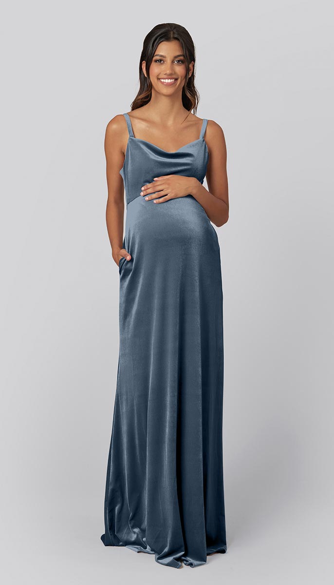 Kennedy Blue Drew Velvet Maternity Bridesmaid Dress
