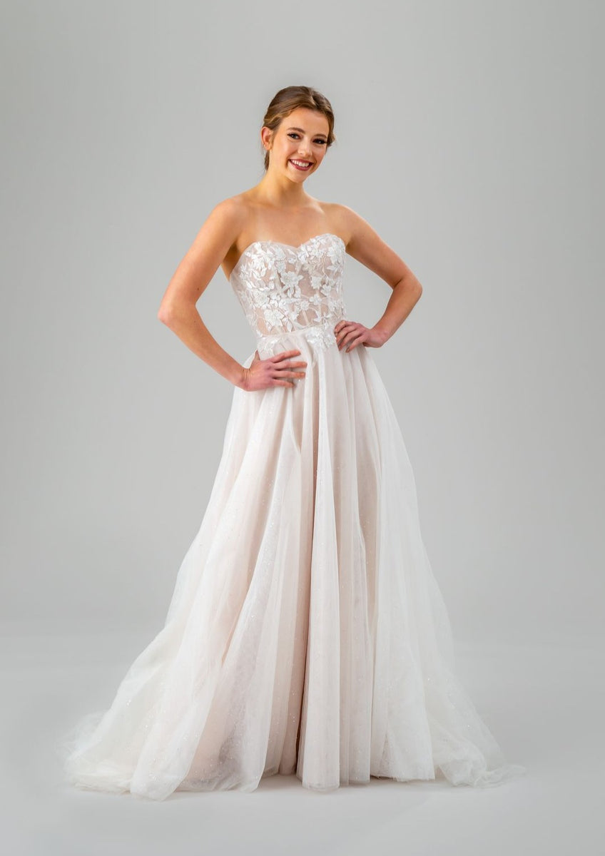 Galina strapless hot sale wedding dress