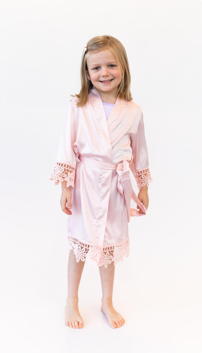 Satin and Lace Junior Bridesmaid Robes The Wedding Shoppe