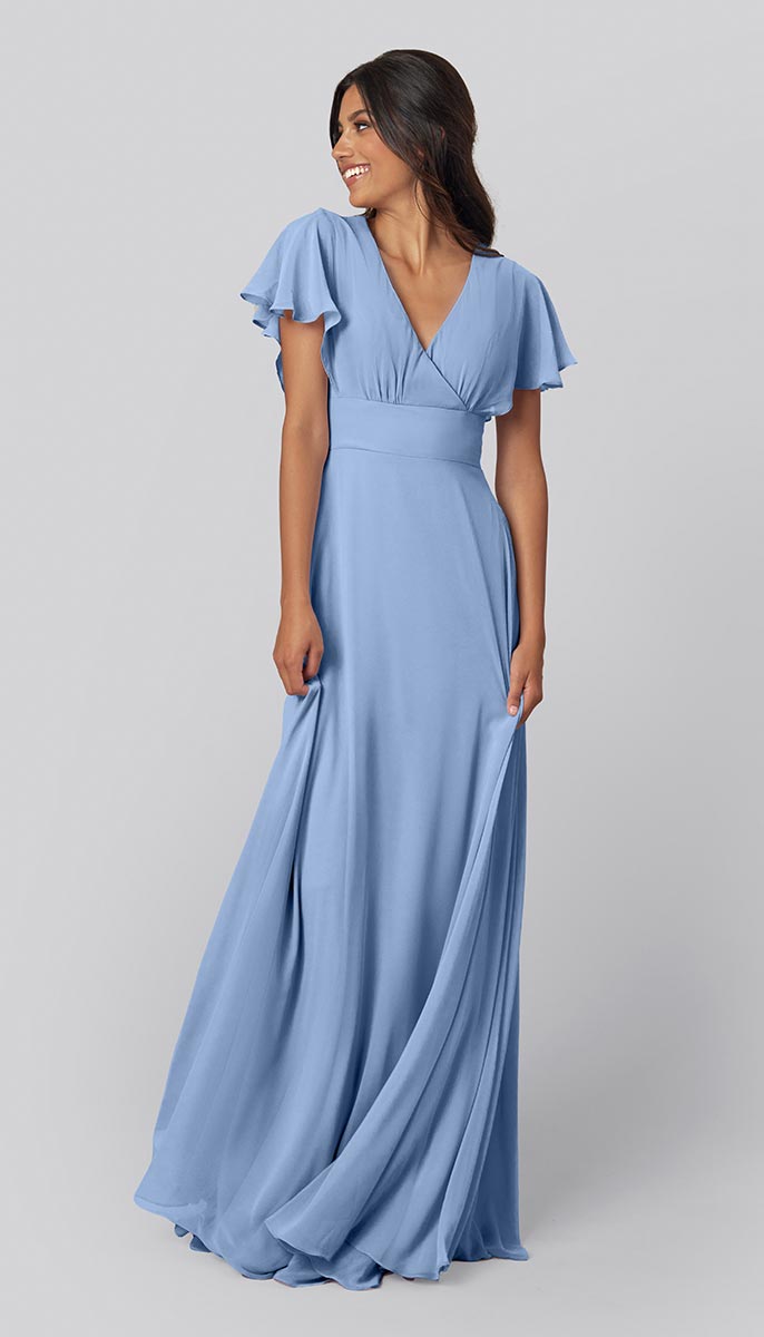 sky blue maid of honor dress Kennedy Blue Luca Bridesmaid Dress