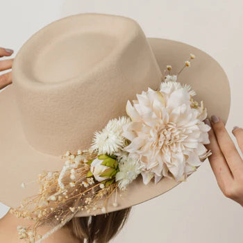 Cream Wool Bridal Hat | The Wedding Shoppe display picture 2