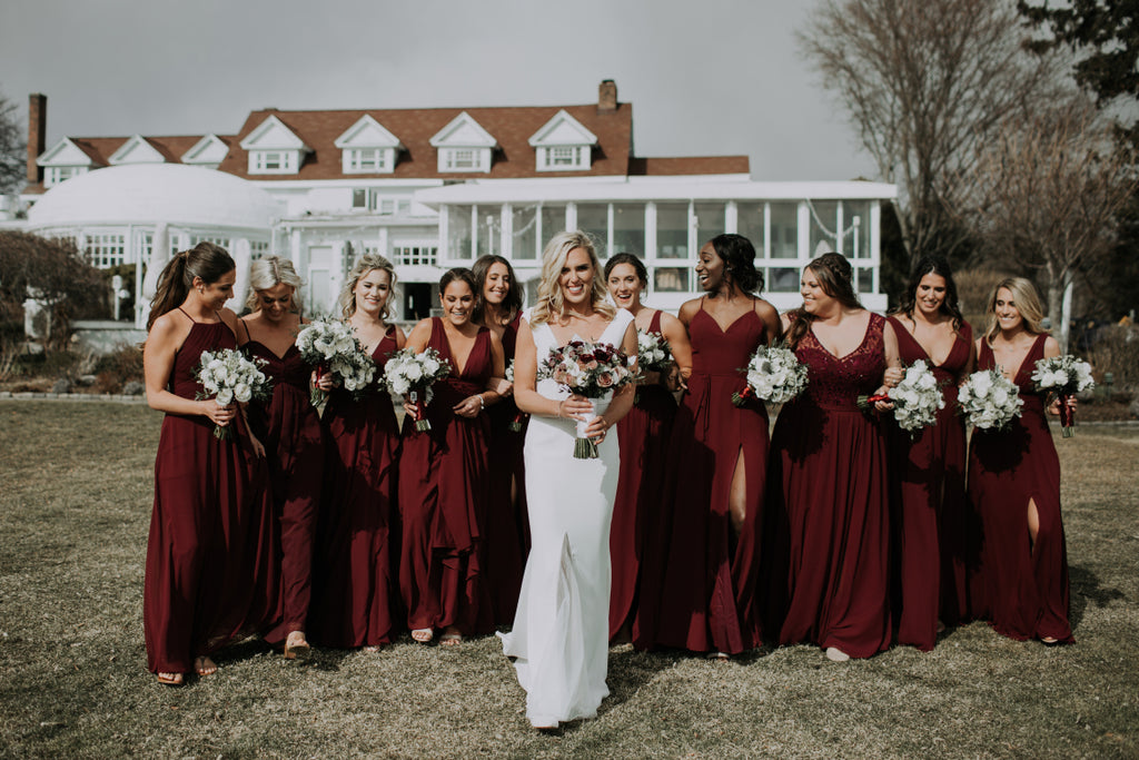 Burgundy brides maid dresses Clearance