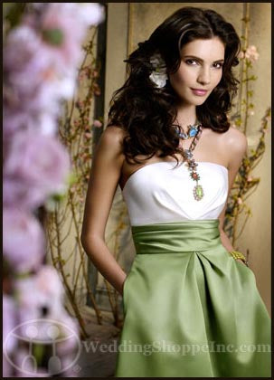 White and emerald sales green wedding dresses