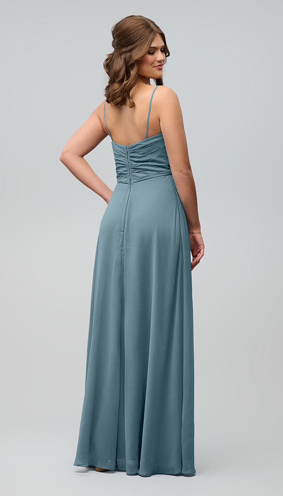 kennedy blue slate blue dress Jeslyn Bridesmaid – Wedding Shoppe Do Not Tumble Dry asymmetrical neckline black turtleneck formal dress size:XXS/UK6