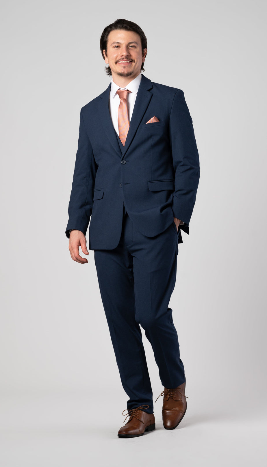 Trim Fit 3 Piece Suit Navy – Wedding Shoppe