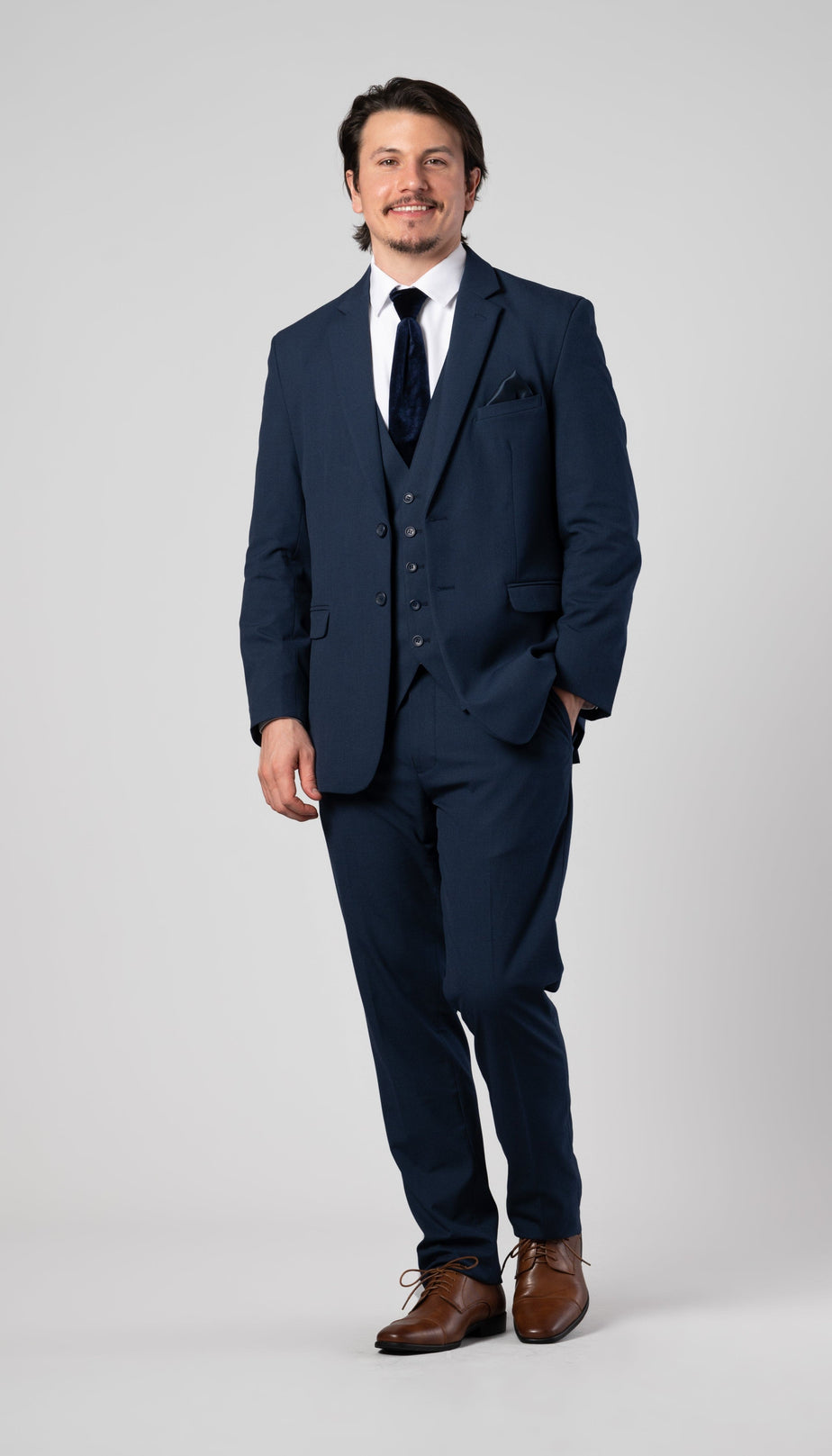 Trim Fit 3 Piece Suit Navy – Wedding Shoppe