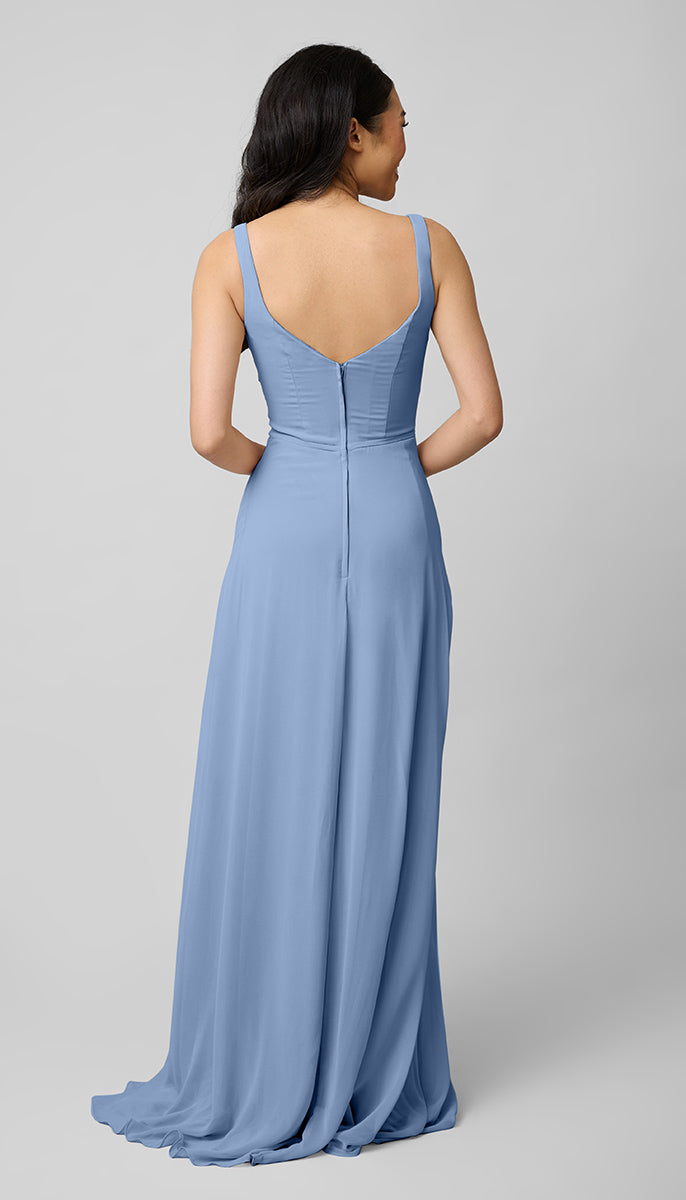 ソブレドレス ブルー Kennedy Blue Zoey Chiffon Platinum Bridesmaid Dress | The Wedding